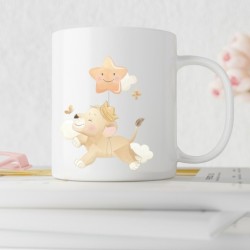 Mug Lion Personnalisable avec Prénom – Choix de Police et Couleur