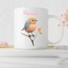 Mug Oiseau Personnalisable avec Prénom – Choix de Police et Couleur