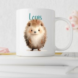 Mug Hérisson Personnalisable avec Prénom – Choix de Couleur et Police