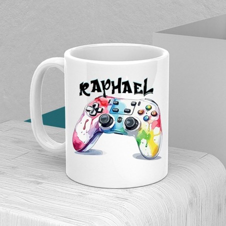Mug Manette de Jeux Personnalisable – Deux Prénoms et Mains Entrelacées