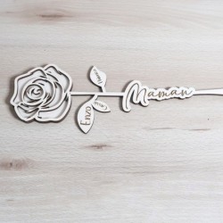 Rose en bois personnalisable "Maman"