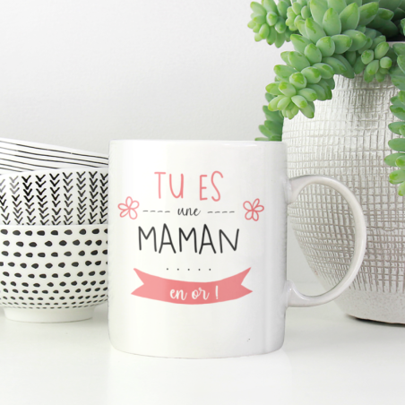 Mug Maman en Or – Cadeau Original et Personnalisable