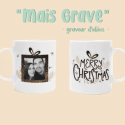 Mug “Merry Christmas” personnalisé – Cadeau de Noël photo