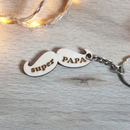 Porte clé "Moustache Super Papa"