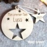 Boule de Noël en bois personnalisée – Mon Premier Noël – Décoration sapin bébé