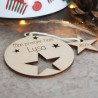 Boule de Noël en bois personnalisée – Mon Premier Noël – Décoration sapin bébé