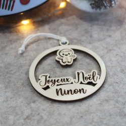Suspension sapin personnalisée – Cookie le bonhomme pain d'épices – Prénom enfant