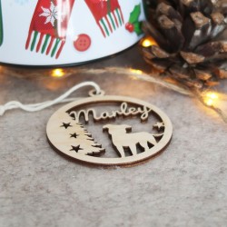 Suspension de sapin personnalisée Chien & Sapin