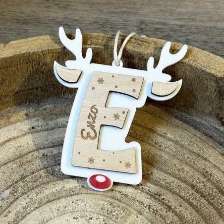 Suspension de Noël en bois gravée personnalisable