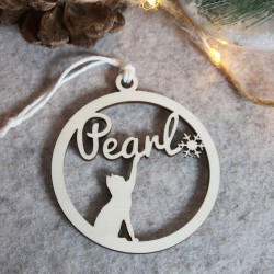 Suspension de sapin Chat Flocon – Décoration Noël