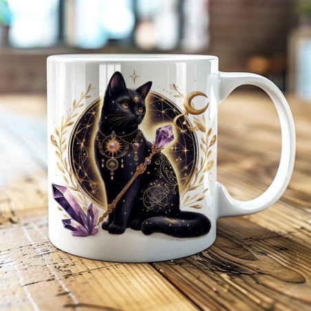 Mug Ésotérique – Chat Mystique, Tasse Spirituelle et Cadeau Magique