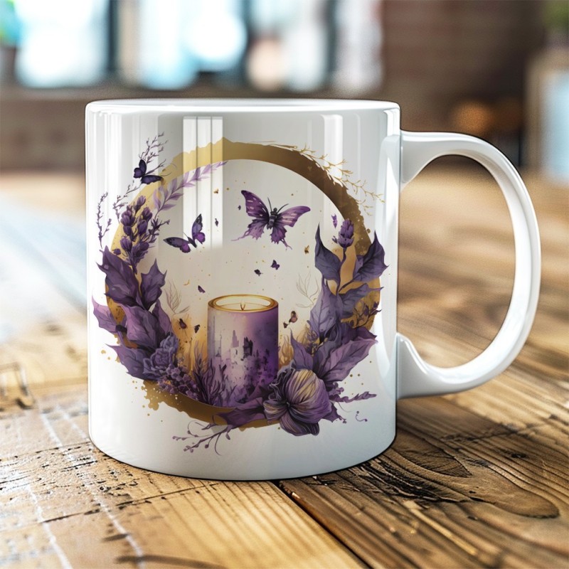 Mug Ésotérique – Lune & Bougie Mystique, Tasse Spirituelle et Cadeau Mystique