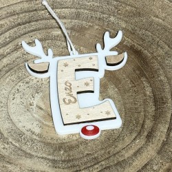 Suspension de Noël en bois gravée personnalisable
