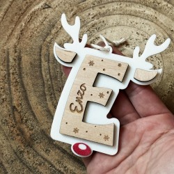 Suspension de Noël en bois gravée personnalisable
