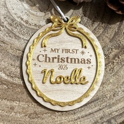 Suspension "My First Christmas 2025" – Personnalisée pour Bébé