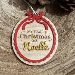 Suspension "My First Christmas 2025" – Personnalisée pour Bébé