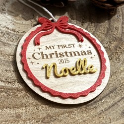 Suspension "My First Christmas 2025" – Personnalisée pour Bébé