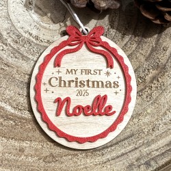 Suspension "My First Christmas 2025" – Personnalisée pour Bébé