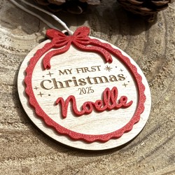 Suspension "My First Christmas 2025" – Personnalisée pour Bébé