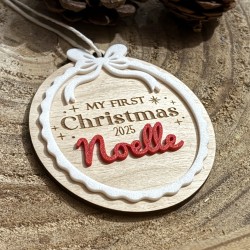 Suspension "My First Christmas 2025" – Personnalisée pour Bébé