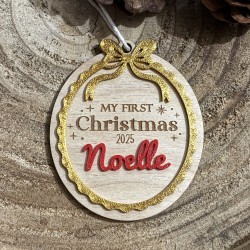 Suspension "My First Christmas 2025" – Personnalisée pour Bébé