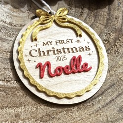 Suspension "My First Christmas 2025" – Personnalisée pour Bébé