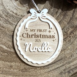 Suspension "My First Christmas 2025" – Personnalisée pour Bébé