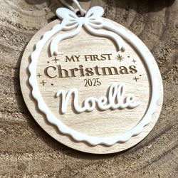 Suspension "My First Christmas 2025" – Personnalisée pour Bébé
