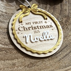 Suspension "My First Christmas 2025" – Personnalisée pour Bébé