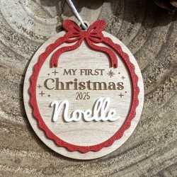 Suspension "My First Christmas 2025" – Personnalisée pour Bébé