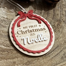 Suspension "My First Christmas 2025" – Personnalisée pour Bébé
