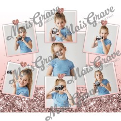 Tumbler Isotherme Personnalisable “Rose-Gold-Glitter-Photo” – Gobelet Inox Pailleté avec Photo