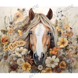 Tumbler Isotherme “Cheval Fleur” Personnalisable – Gobelet Inox Équitation, Cadeau Cavalière