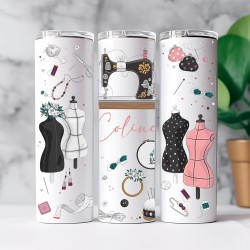 Tumbler Isotherme Personnalisé “Couture” Modèle 1 – Gobelet Inox Cadeau Original pour Couturière