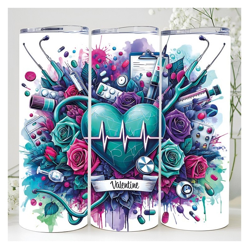 Tumbler Isotherme “Médical” Personnalisable – Gobelet Inox Santé, Cadeau pour Infirmière & Professionnels Médicaux