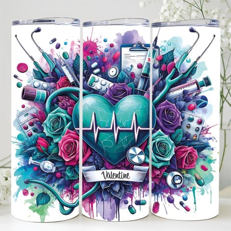 Tumbler Isotherme “Médical” Personnalisable – Gobelet Inox Santé, Cadeau pour Infirmière & Professionnels Médicaux