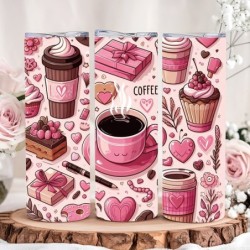 Tumbler Isotherme “Café de Saint-Valentin” – Gobelet Romantique, Cadeau Amoureux Chaud/Froid