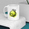 Mug “Balle de tennis” personnalisable – Ajoutez un prénom pour un cadeau sportif unique