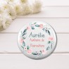 Badge Personnalisable – Métier avec Fleurs, Accessoire Professionnel Unique et Coloré
