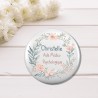 Badge Personnalisable – Métier avec Fleurs, Accessoire Professionnel Unique et Coloré