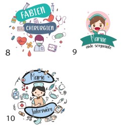 Badge Personnalisable – Métier Médical, Accessoire Professionnel avec Nom et Prénom