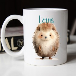 Mug Hérisson Personnalisable avec Prénom – Choix de Couleur et Police