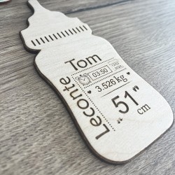 Biberon Naissance à Personnaliser – Cadeau Bébé Original avec Prénom et Date