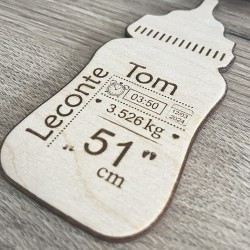 Biberon Naissance à Personnaliser – Cadeau Bébé Original avec Prénom et Date