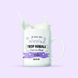 Mug Marraine Trop Géniale – Cadeau Original et Personnalisable