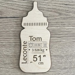 Biberon Naissance à Personnaliser – Cadeau Bébé Original avec Prénom et Date