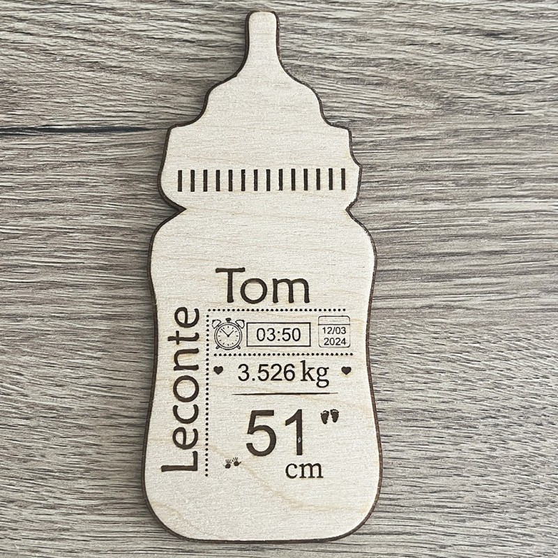 Biberon Naissance à Personnaliser – Cadeau Bébé Original avec Prénom et Date