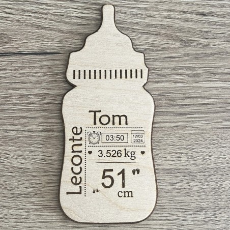 Biberon Naissance à Personnaliser – Cadeau Bébé Original avec Prénom et Date