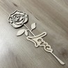 Rose en bois gravée Love – Cadeau décoratif original