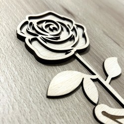Rose en bois gravée Love – Cadeau décoratif original